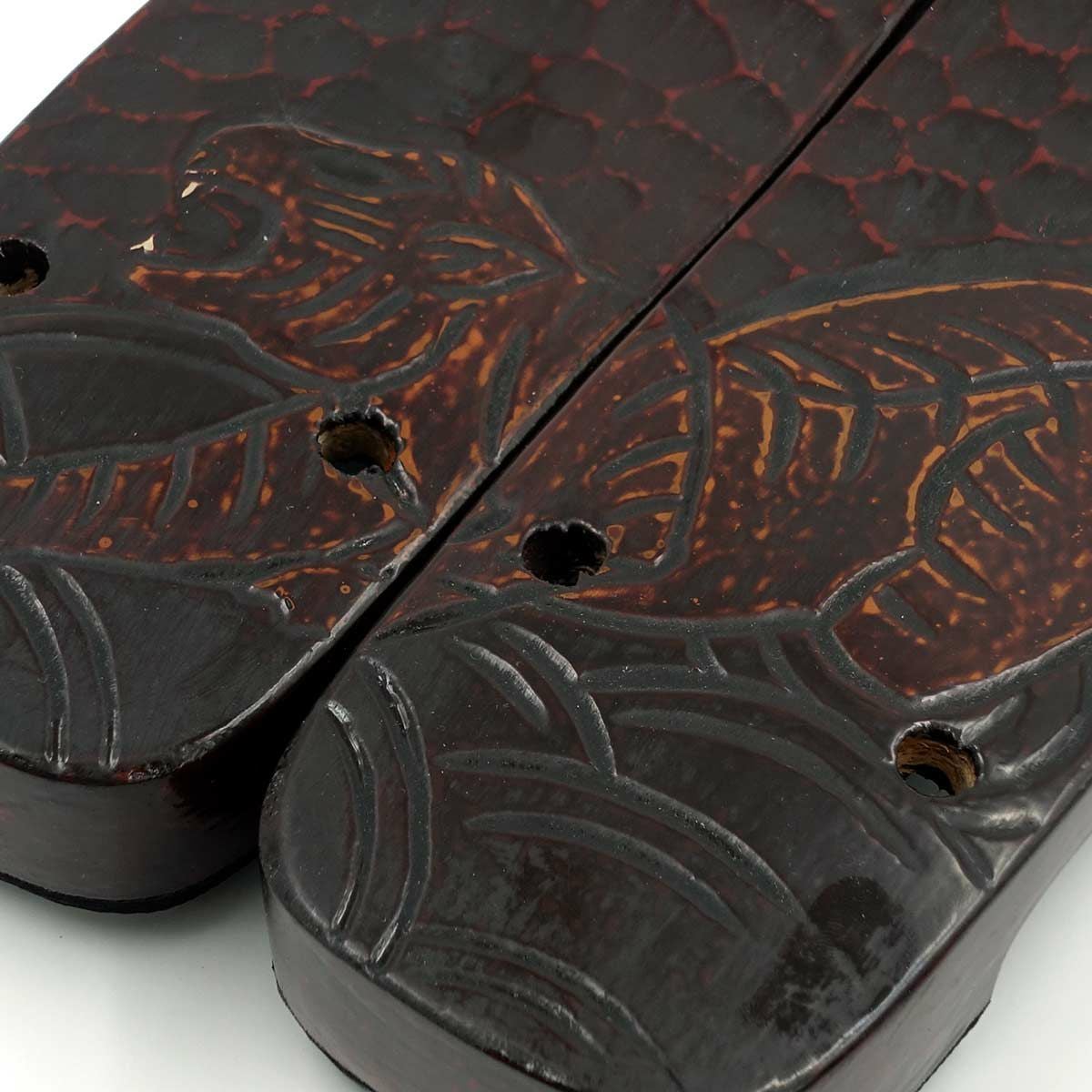  桐下駄 鎌倉彫 27cm位まで対応 総彫り