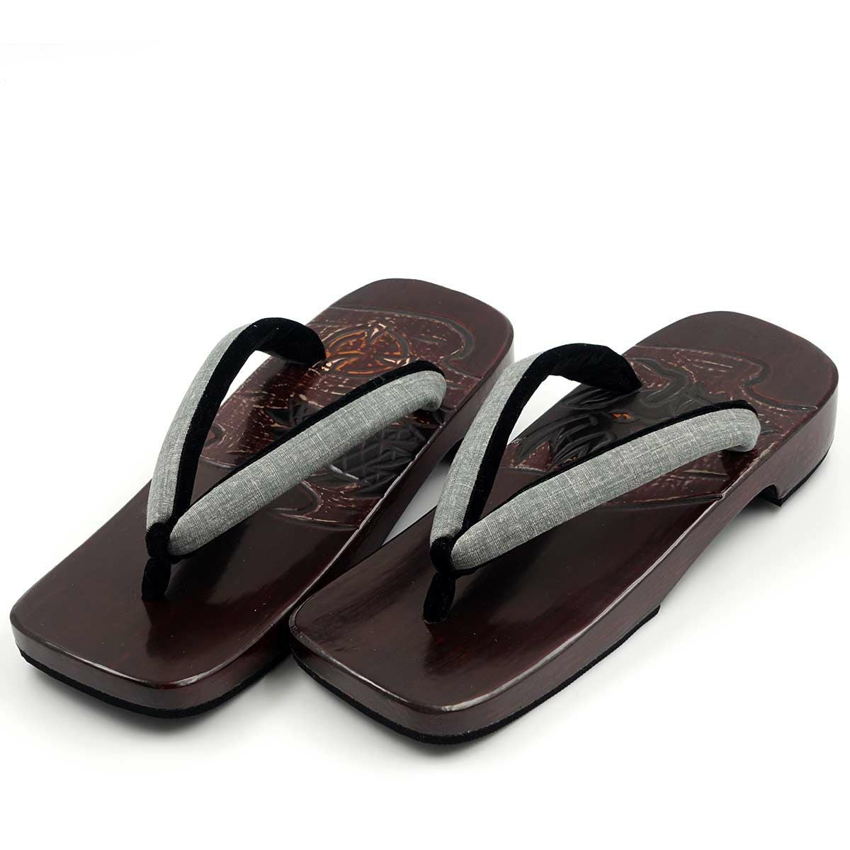 桐下駄 鎌倉彫 27cm位まで対応