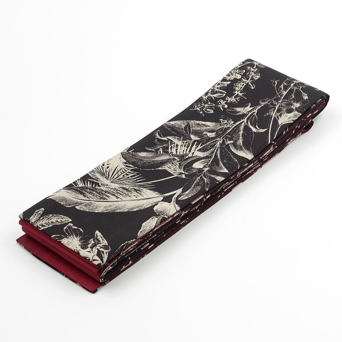 角帯 リバーシブル ボタニカル 黒×赤