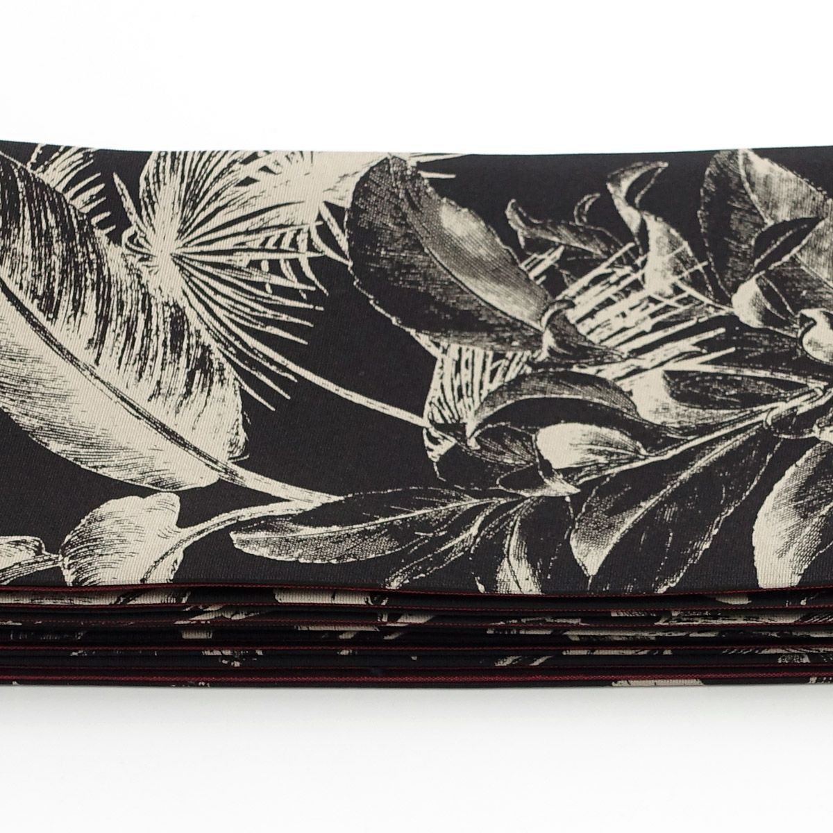 角帯 リバーシブル ボタニカル 黒×赤