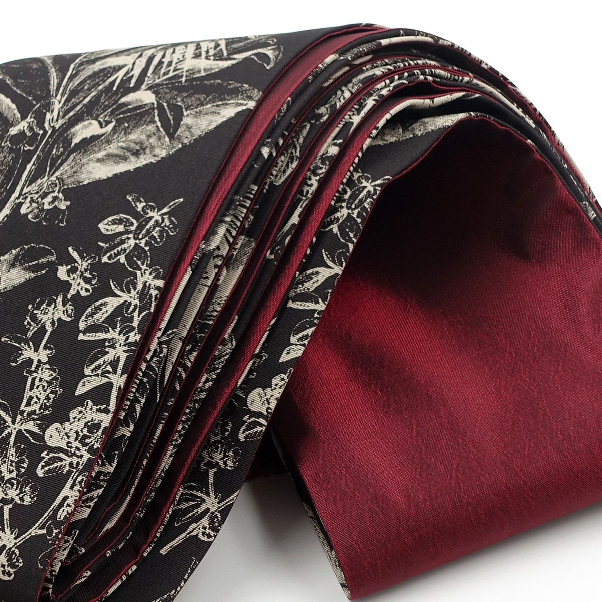 角帯 リバーシブル ボタニカル 黒×赤