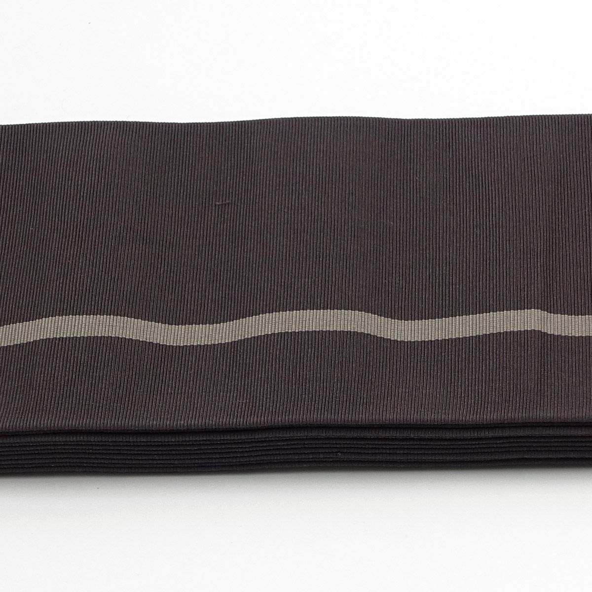 角帯 正絹 博多織物 武士 灰茶