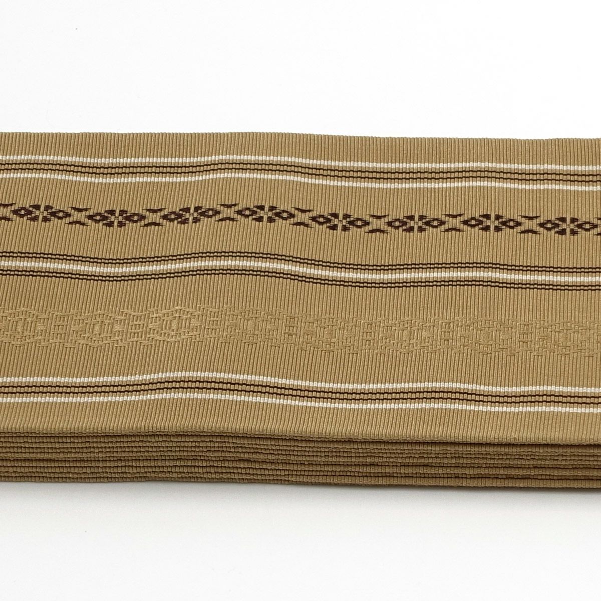 角帯 正絹 博多織物 さむらい 献上 黄土