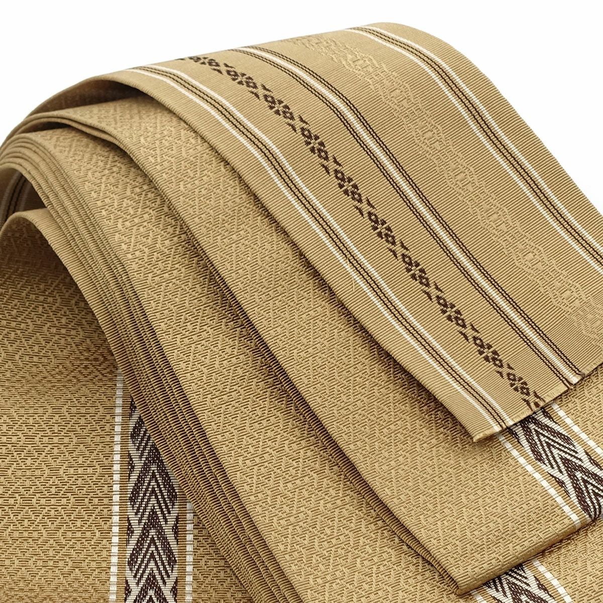 角帯 正絹 博多織物 さむらい 献上 黄土