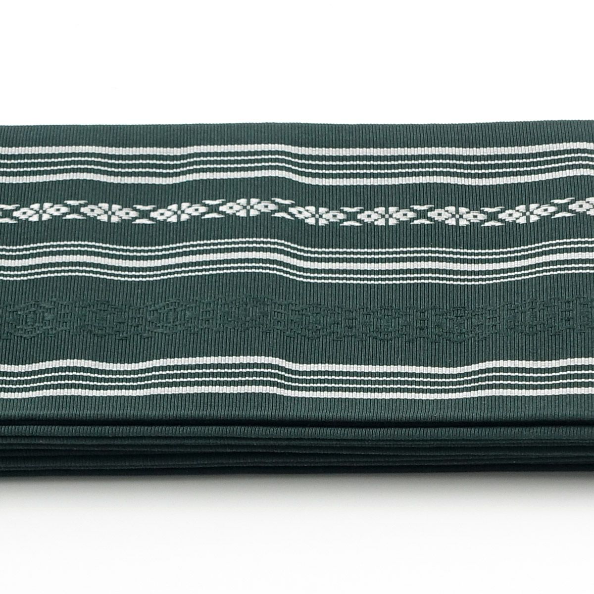 角帯 正絹 博多織物 献上 深緑