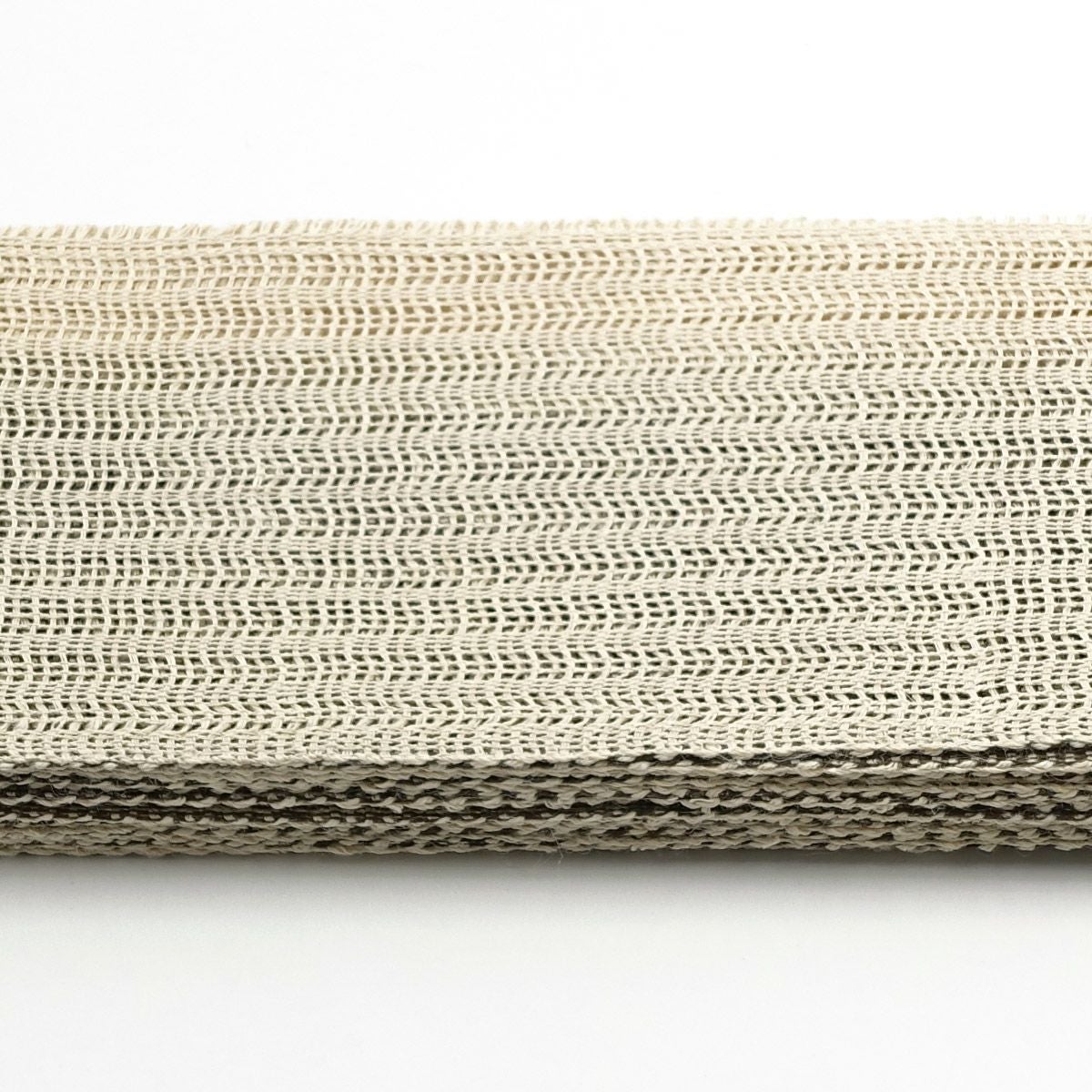 角帯 絹麻 手織り ぼかし 生成×黒