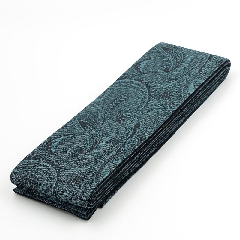 角帯 桐生織 草木 青緑