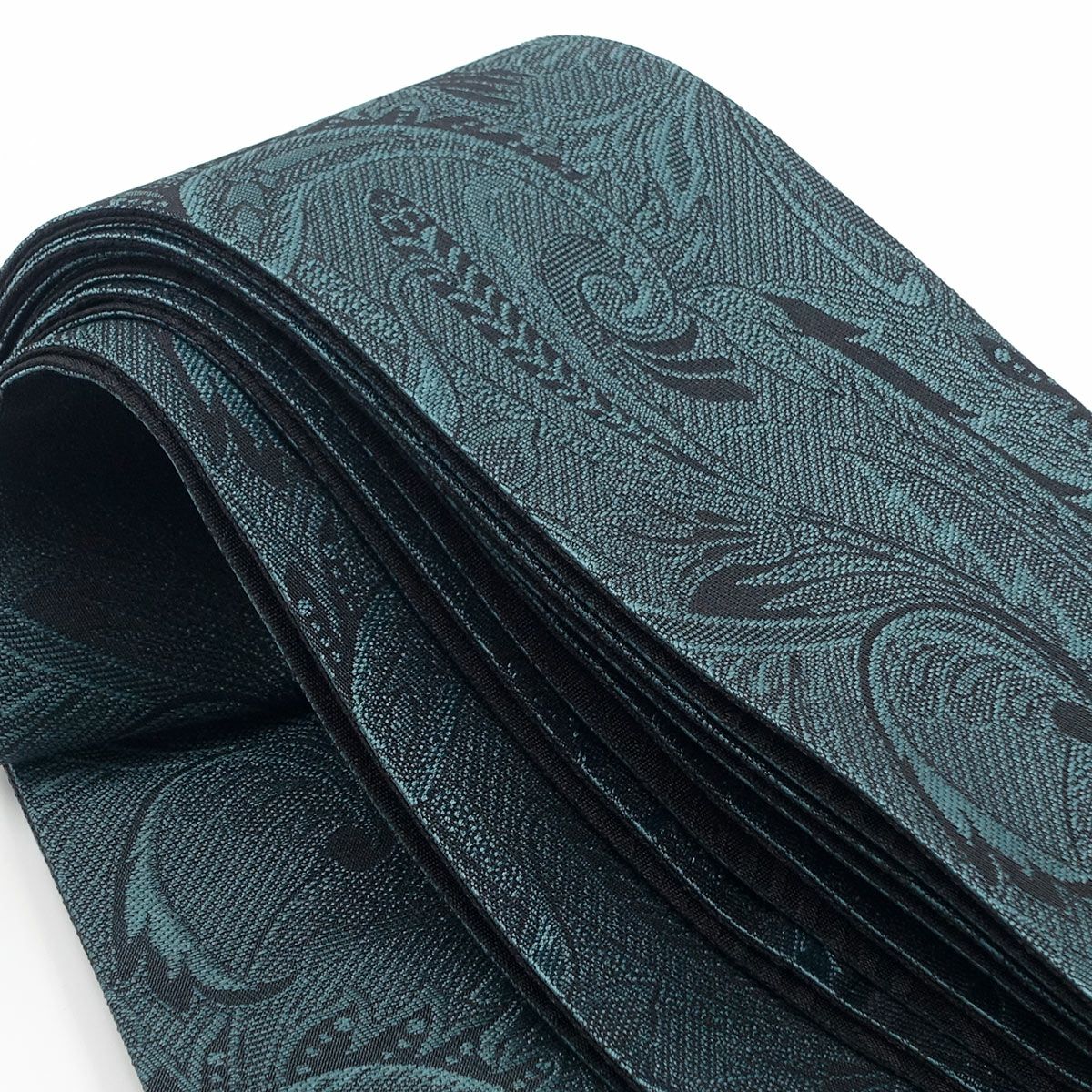 角帯 桐生織 草木 青緑