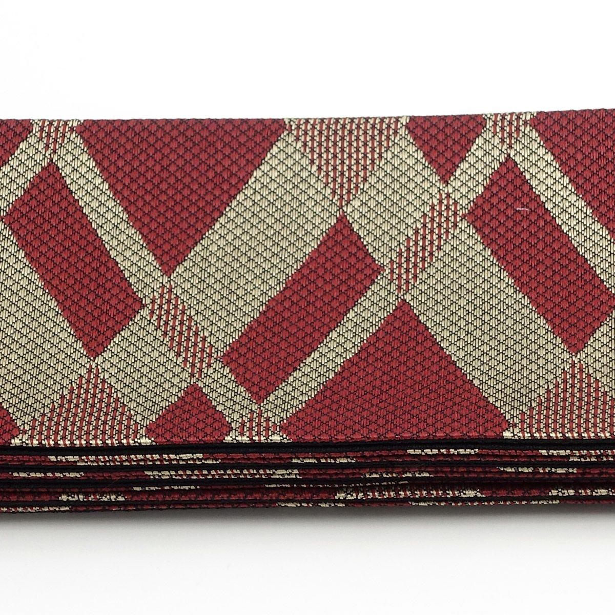 角帯 桐生織 交差 赤黄×黒