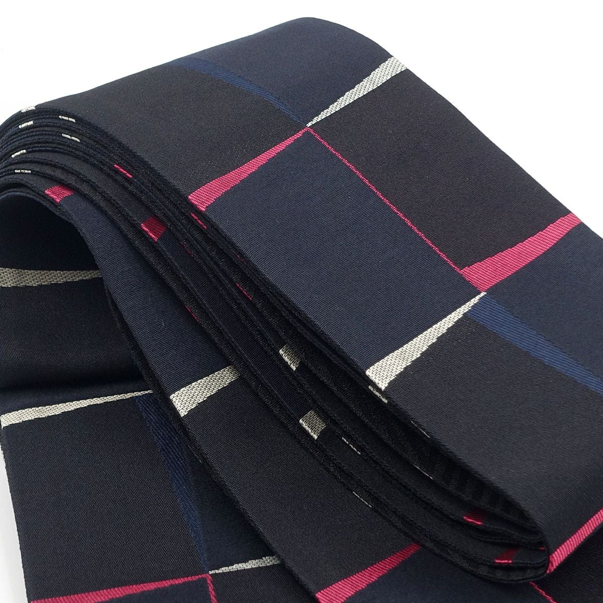 角帯 桐生織 黒紺
