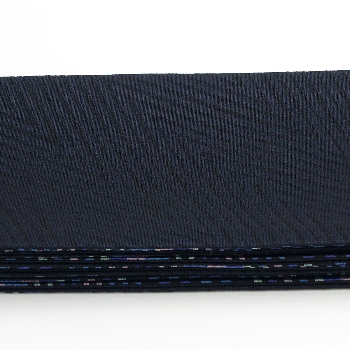 角帯 桐生織 縞 丸 青系