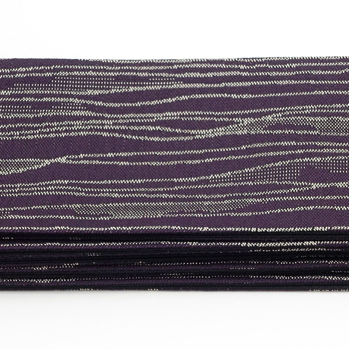 角帯 桐生織 よろけ縞 紫×黒