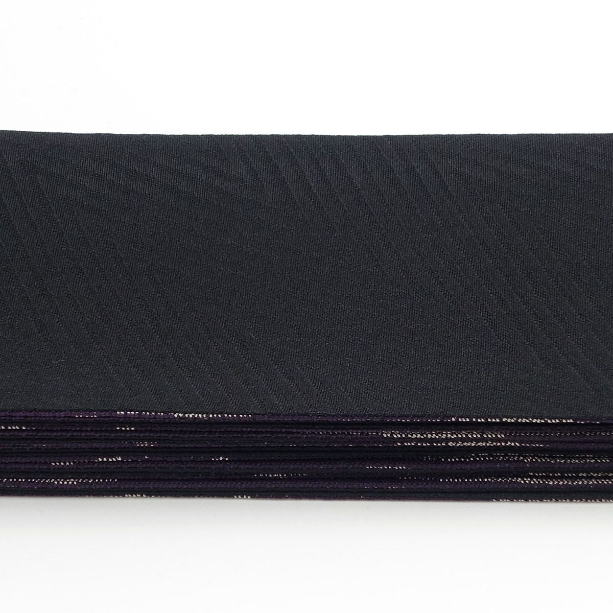 角帯 桐生織 よろけ縞 紫×黒