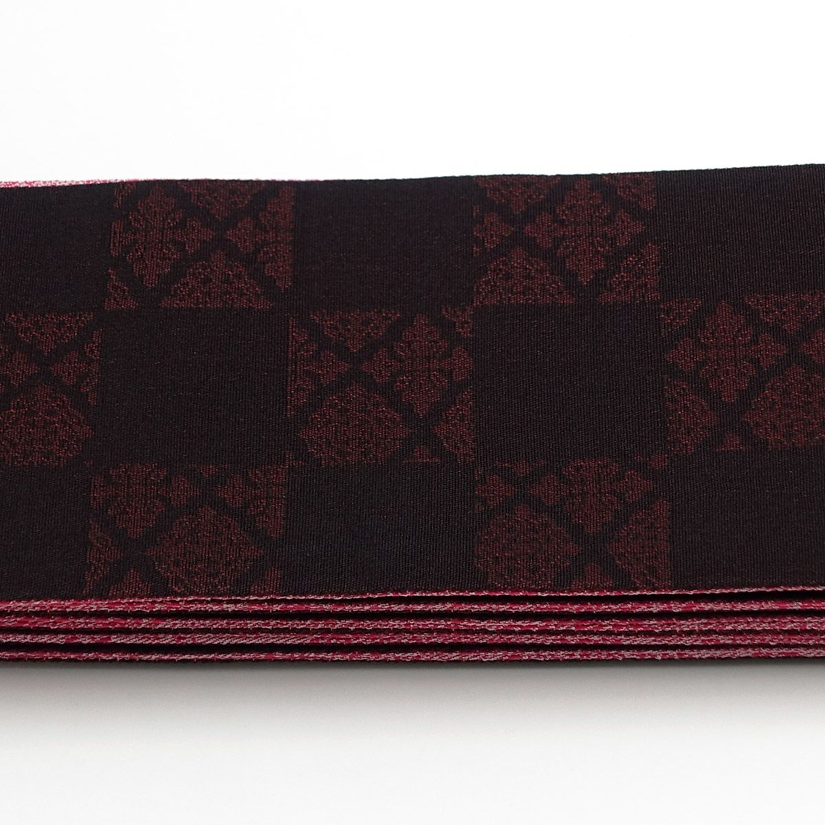 角帯 桐生織 ピンク×焦げ茶