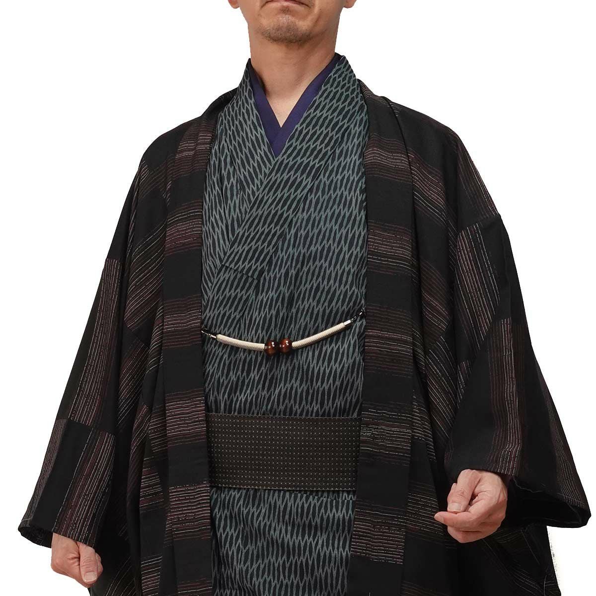 夏羽織 洗える 単衣 小紋 紗