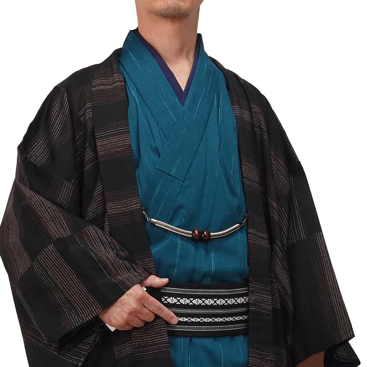 夏羽織 洗える 単衣 小紋 紗