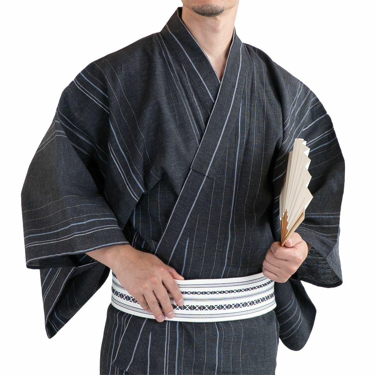 メンズ浴衣 近江ちぢみ綿麻