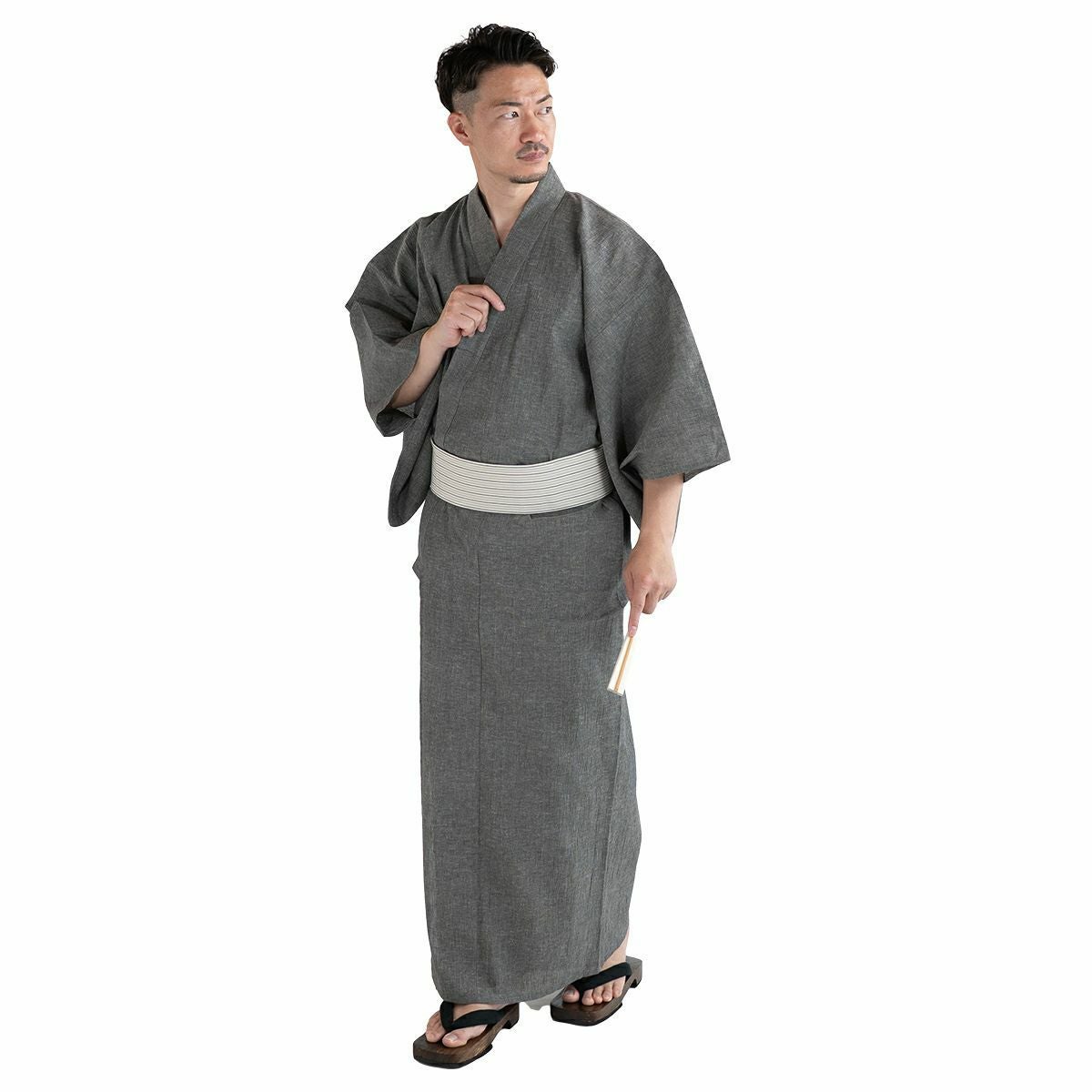 メンズ浴衣 近江ちぢみ綿麻