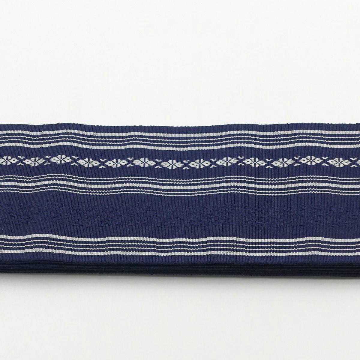 角帯 正絹 博多織物 献上 紺