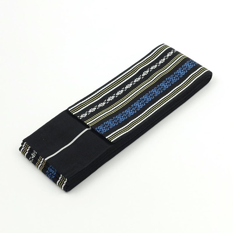 角帯 正絹 博多織物 献上 黒