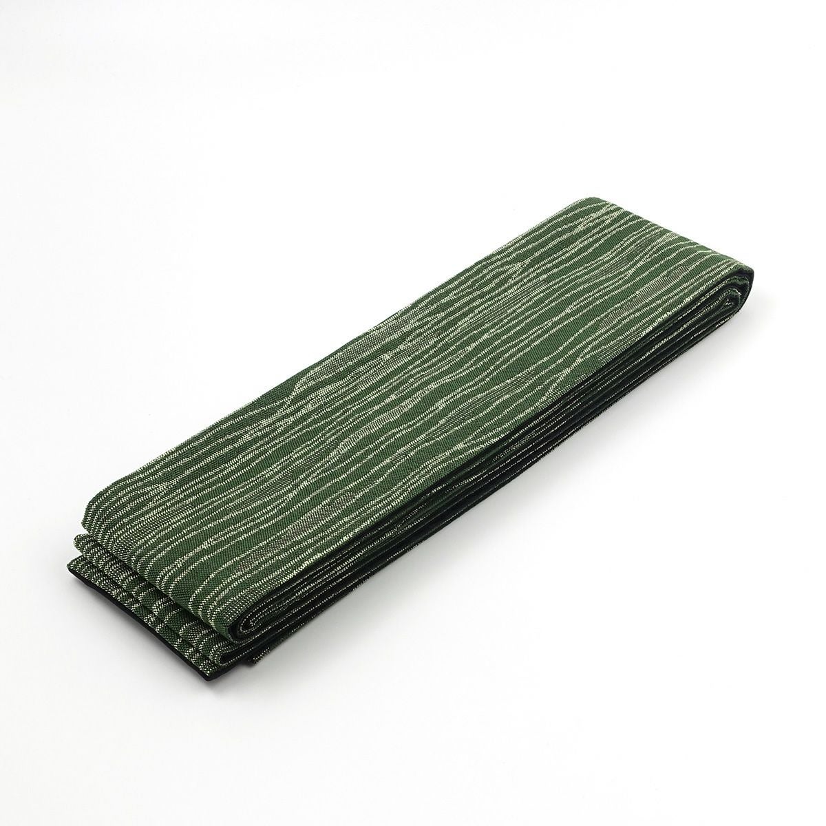 角帯 桐生織 よろけ縞 抹茶