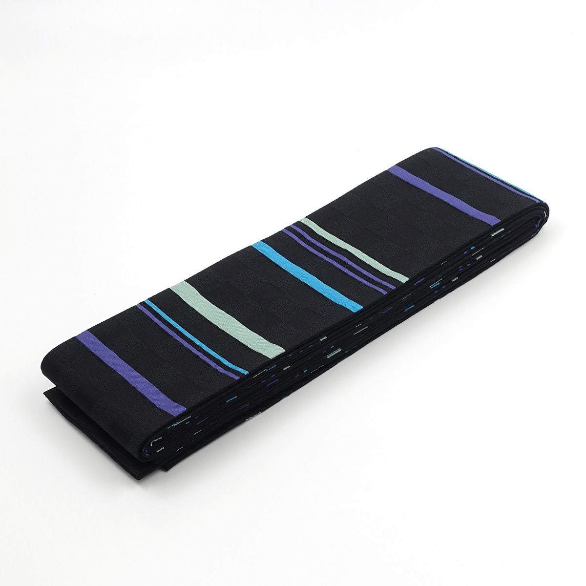 角帯 桐生織 縞 黒