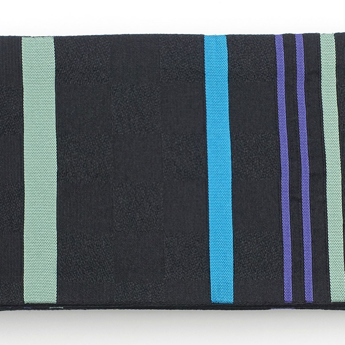 角帯 桐生織 縞 黒