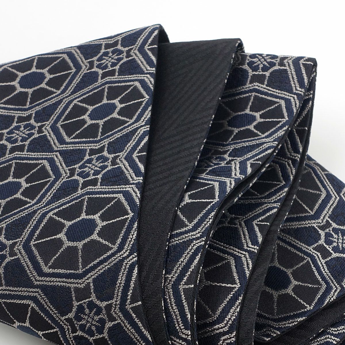 角帯 桐生織 黒紺