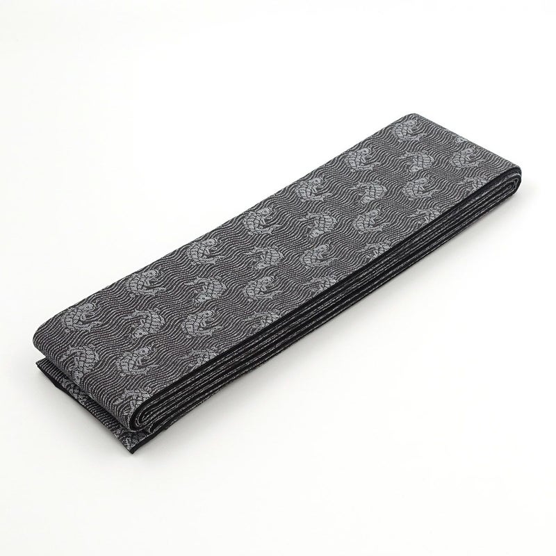 角帯 桐生織 魚 グレー