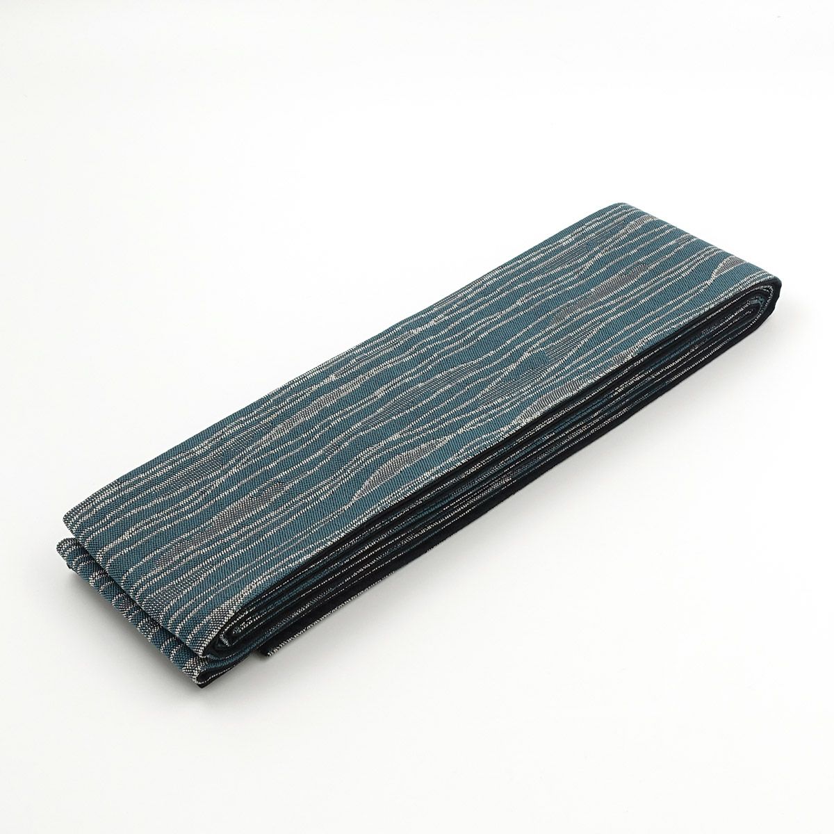 角帯 桐生織 よろけ縞 青