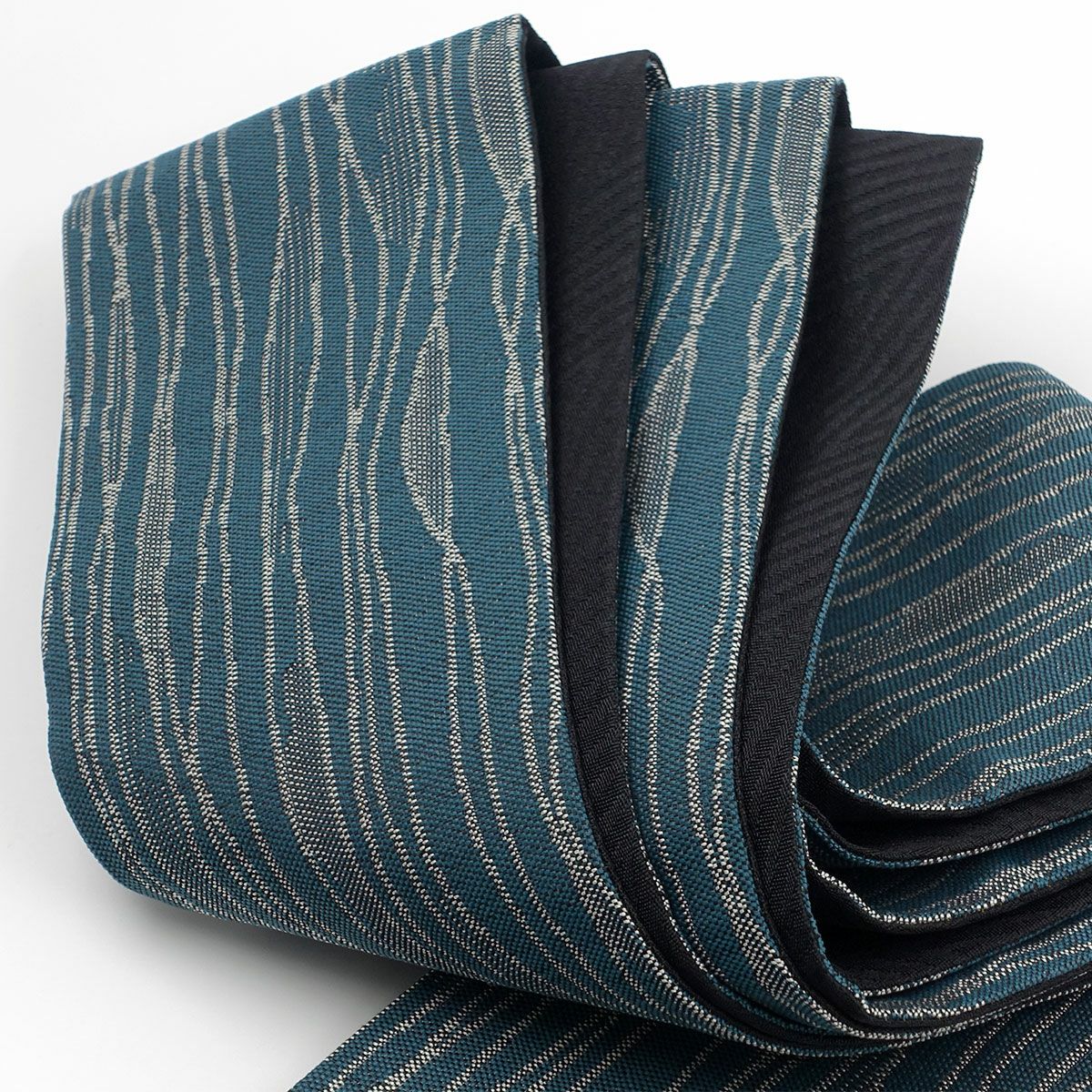 角帯 桐生織 よろけ縞 青