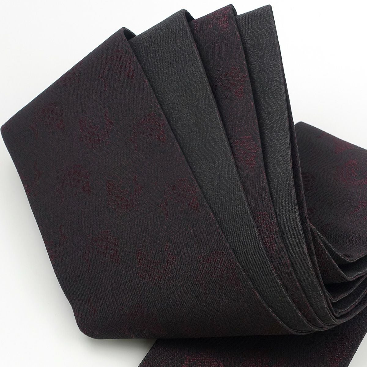 角帯 桐生織 魚 赤茶