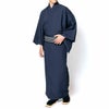 大きいサイズ すぐに着られる男着物 洗える ちりめん 単衣 4L 5L 濃紺