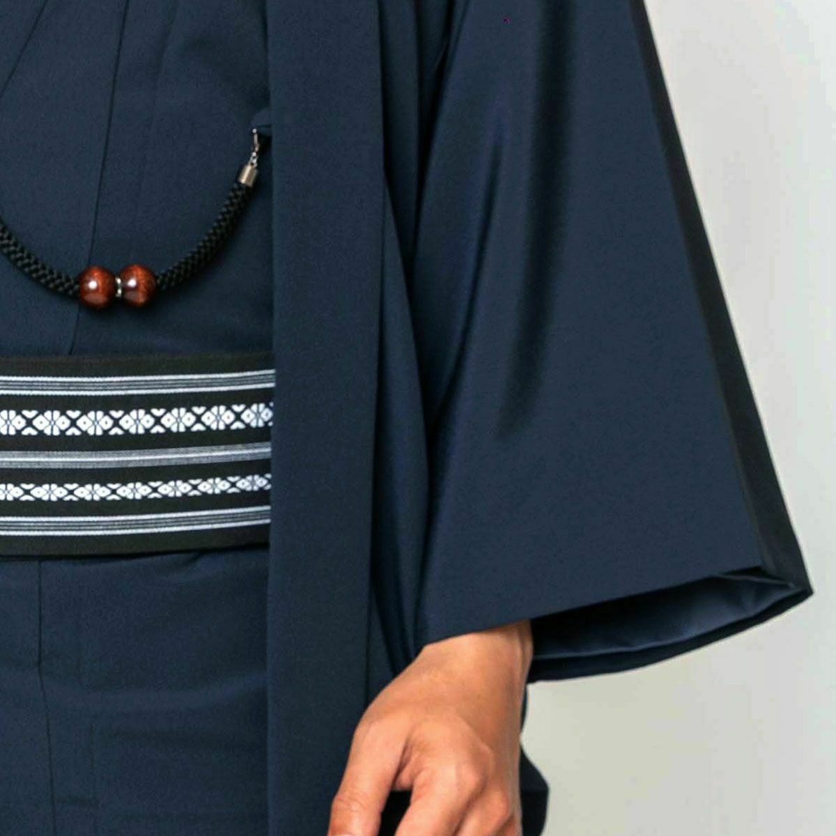 大きいサイズ すぐに着られる男羽織 洗える 単衣 ちりめん 4L 5L 濃紺