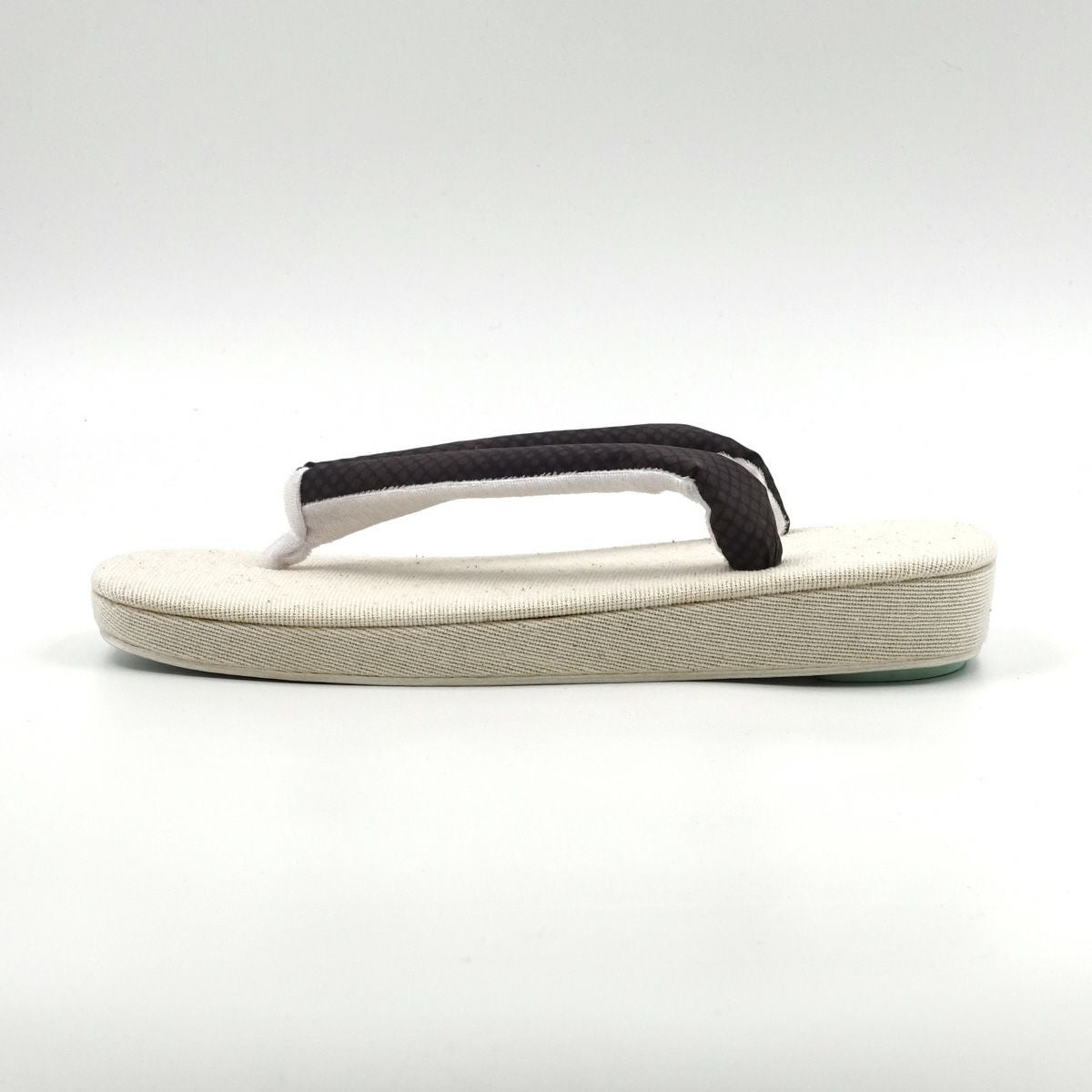 草履 亜麻 生成 茶鼻緒 L 25cm～26.5cm位まで対応