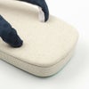 草履 亜麻 生成 紺鼻緒 L 25cm～26.5cm位まで対応
