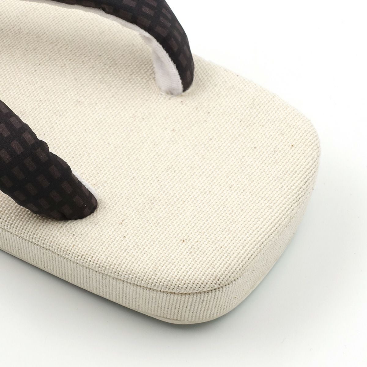 草履 亜麻 生成 茶鼻緒 L 25cm～26.5cm位まで対応