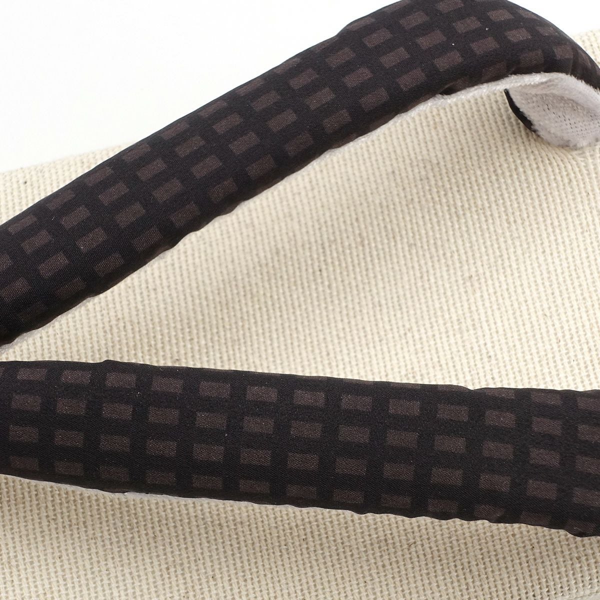 草履 亜麻 生成 茶鼻緒 L 25cm～26.5cm位まで対応