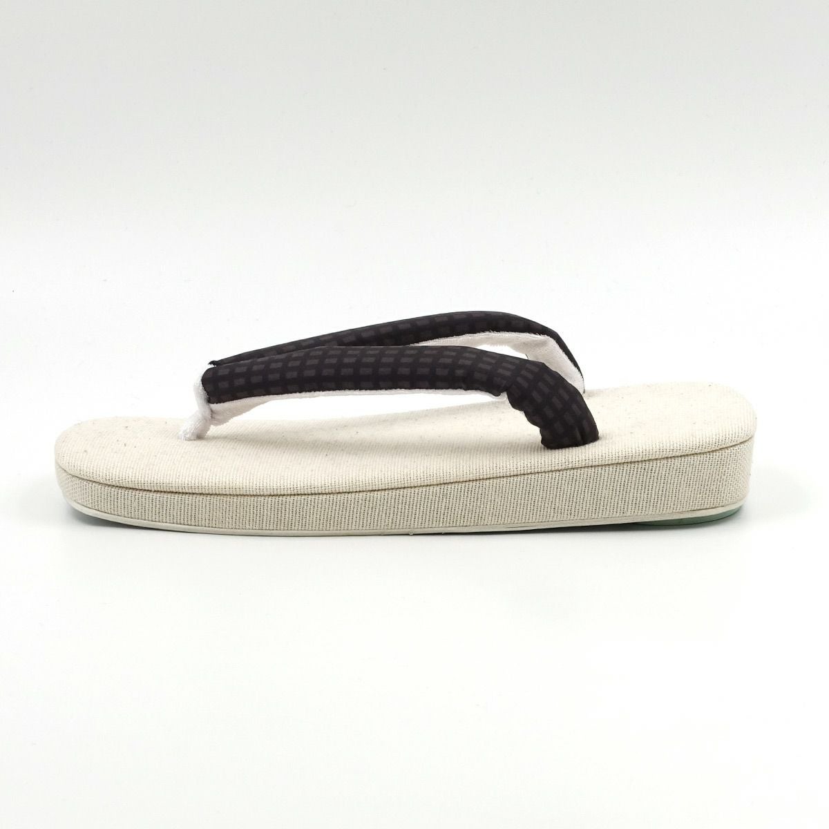 草履 亜麻 生成 茶鼻緒 L 25cm～26.5cm位まで対応