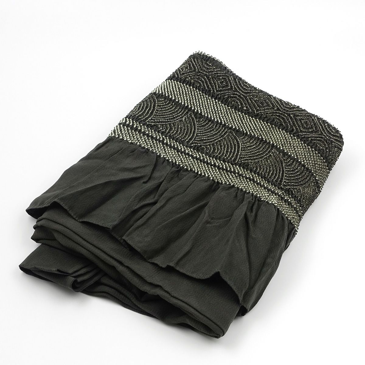 兵児帯 正絹 端絞り 端兵児 灰緑