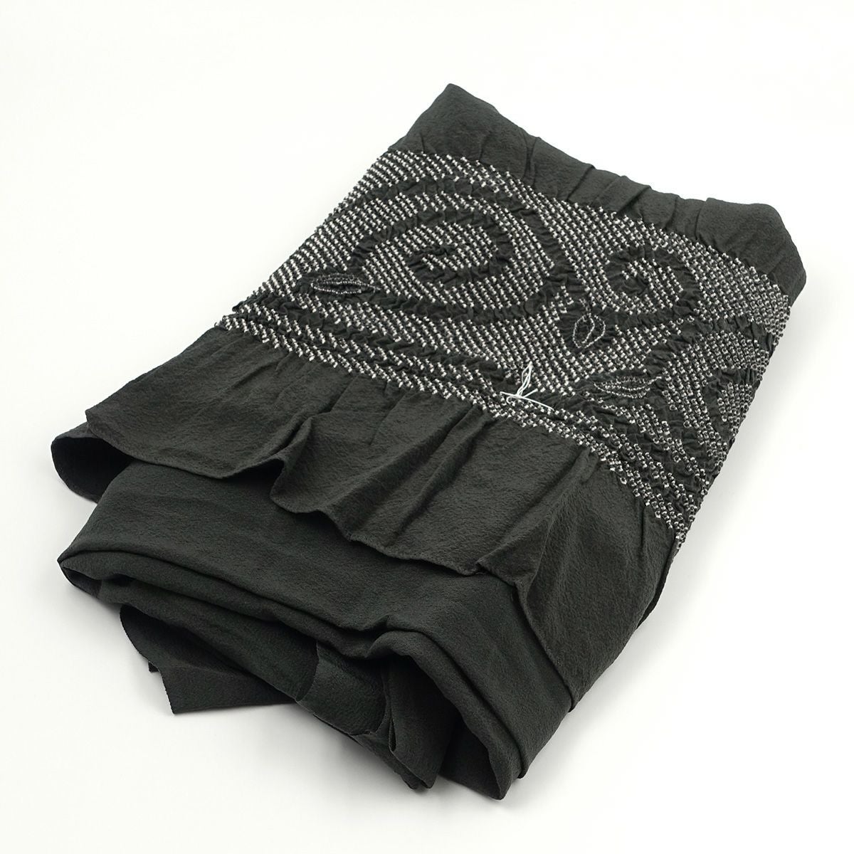 兵児帯 正絹 端絞り 端兵児 深緑