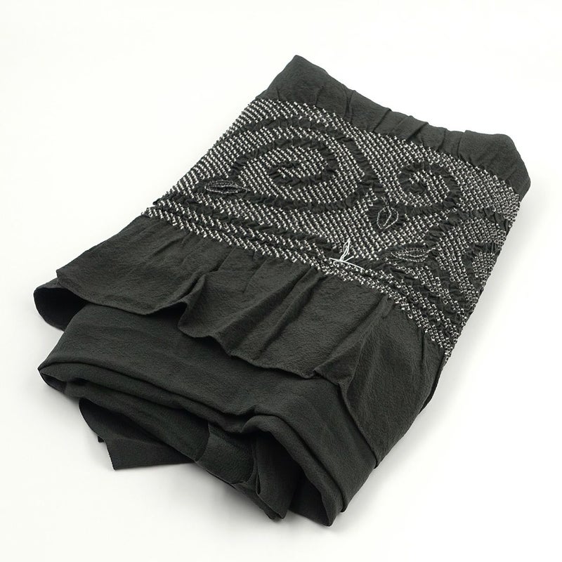 兵児帯 正絹 端絞り 端兵児 深緑