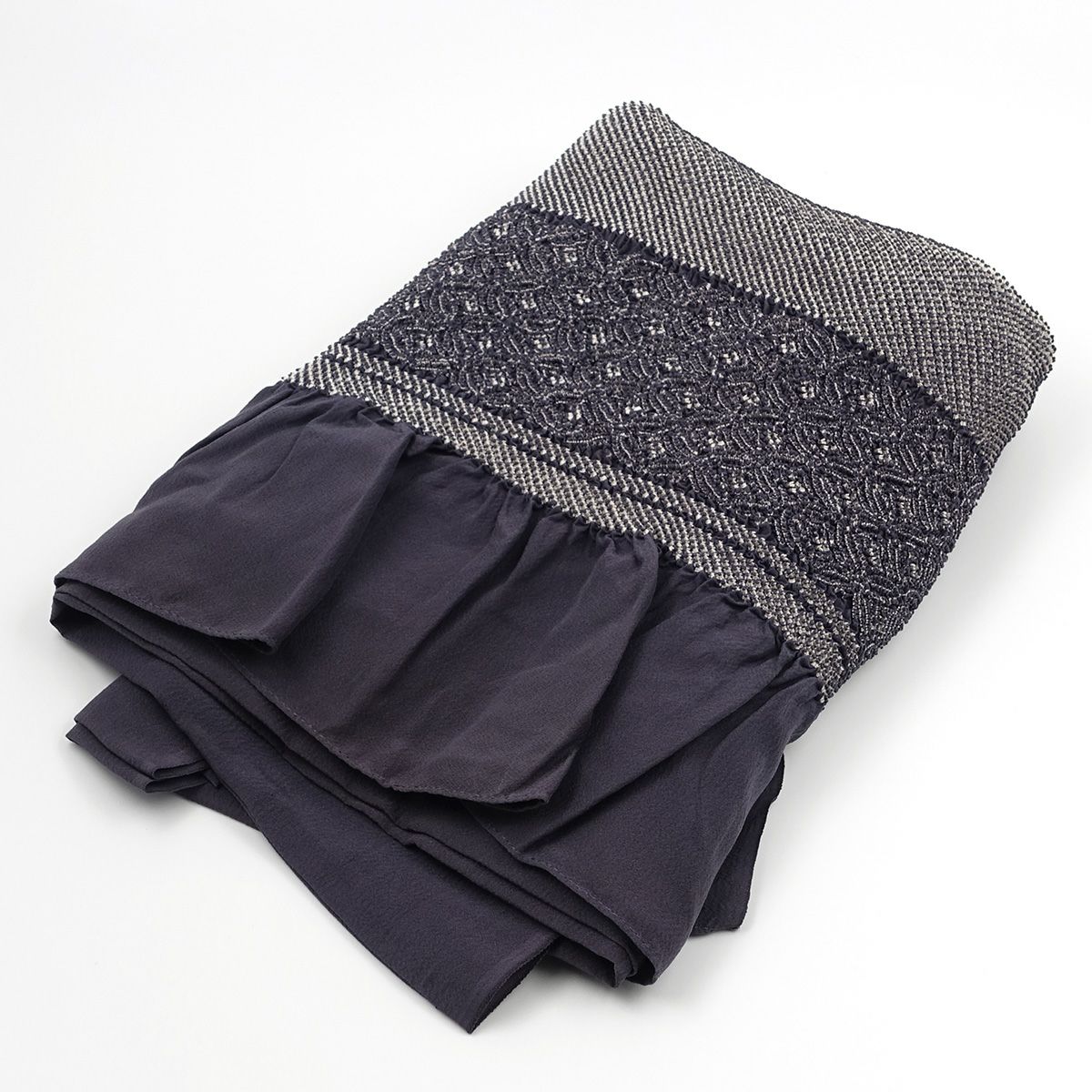 兵児帯 正絹 端絞り 端兵児 灰青