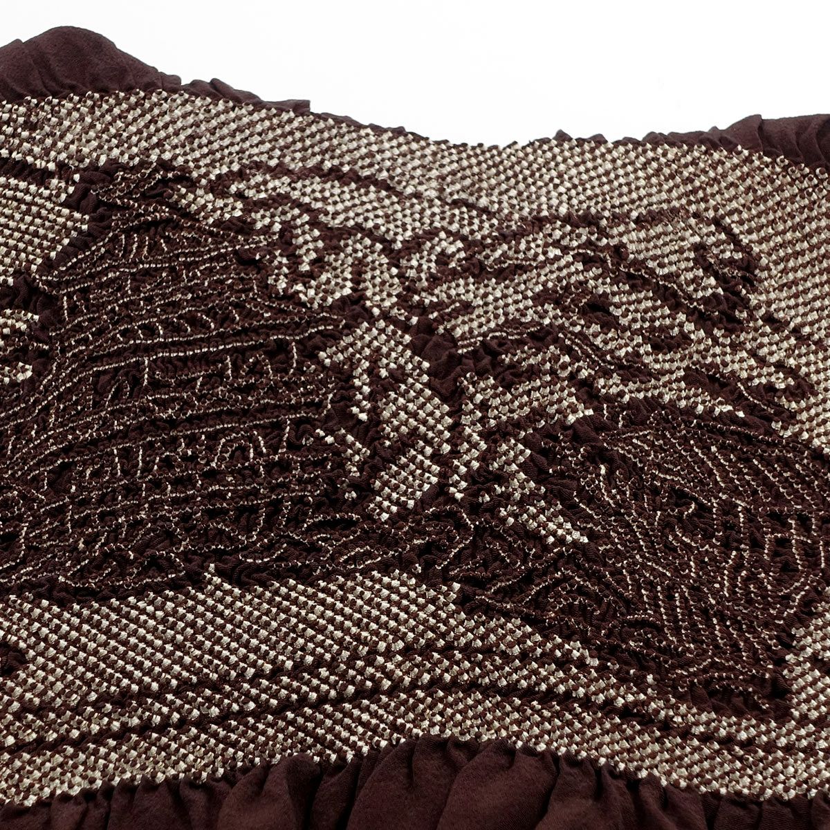 兵児帯 正絹 端絞り 端兵児 濃茶