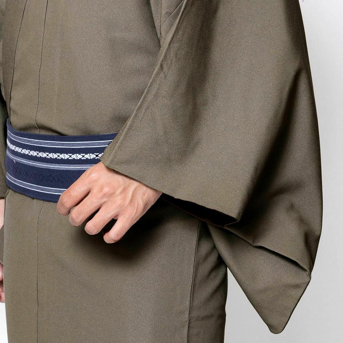 着流しお出かけセット 洗える着物 淡茶