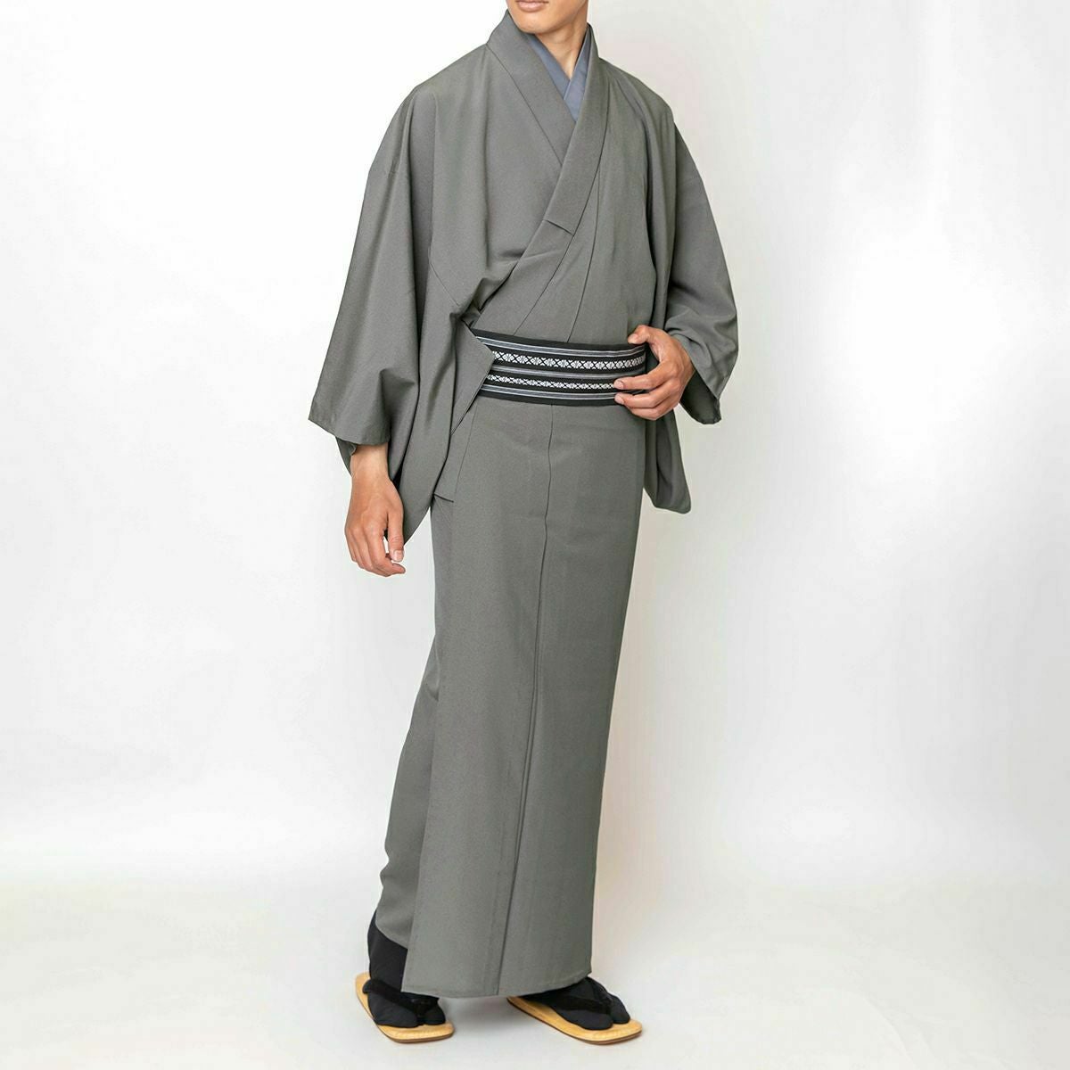 色紋付 東レシルック ちりめん 洗える着物