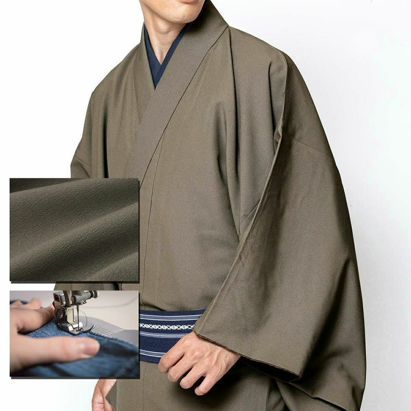 色紋付 ちりめん 洗える着物