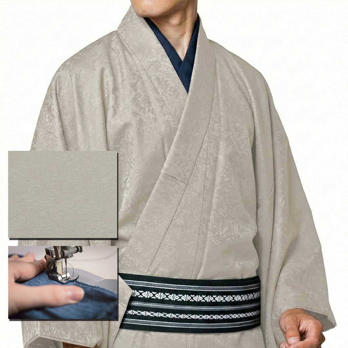 仕立てオーダー着物(もしくは羽織) 洗える着物 江戸小紋 鮫小紋 グレー