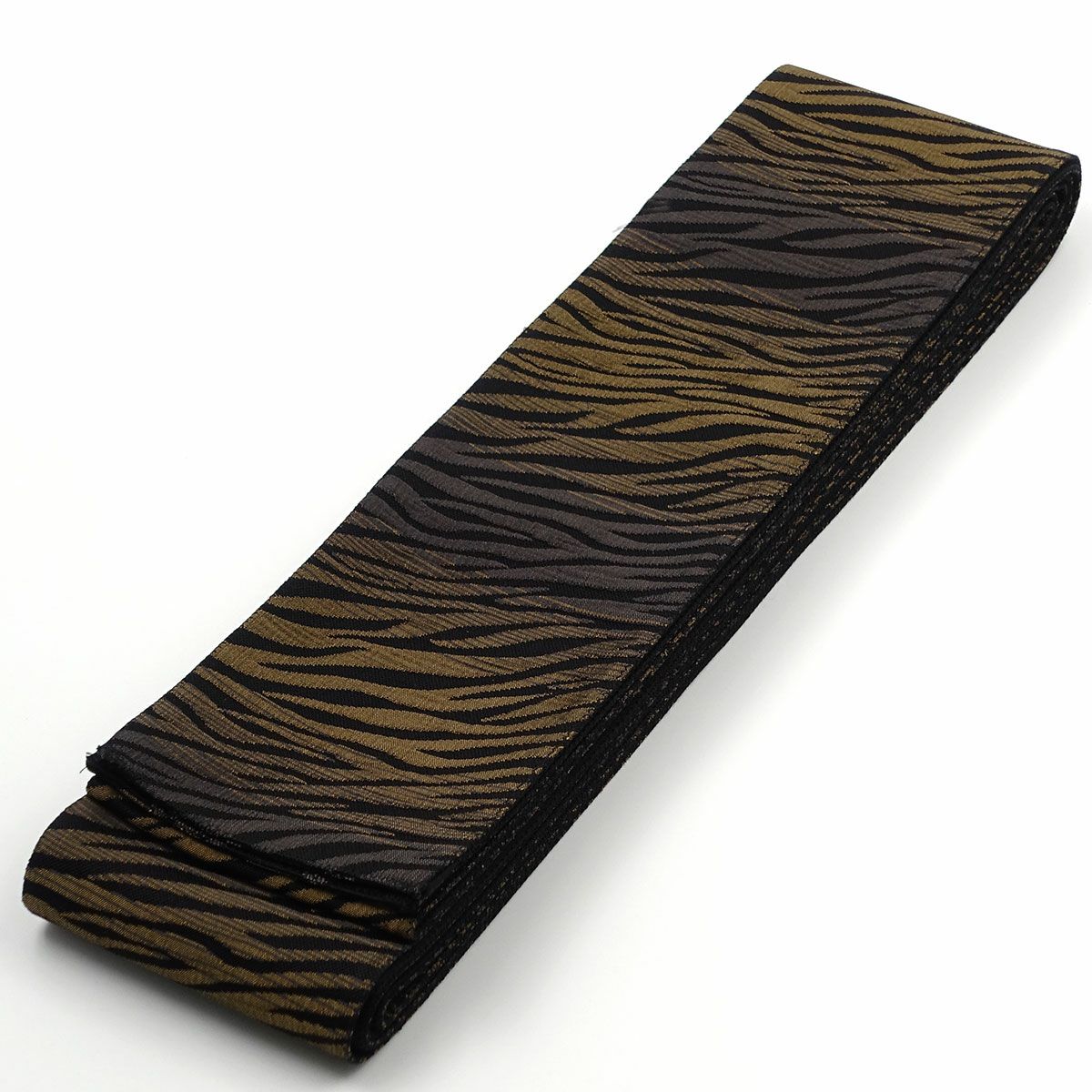 角帯 正絹 博多織物 リバーシブル 虎柄 グレー×茶 | 男着物の加藤商店