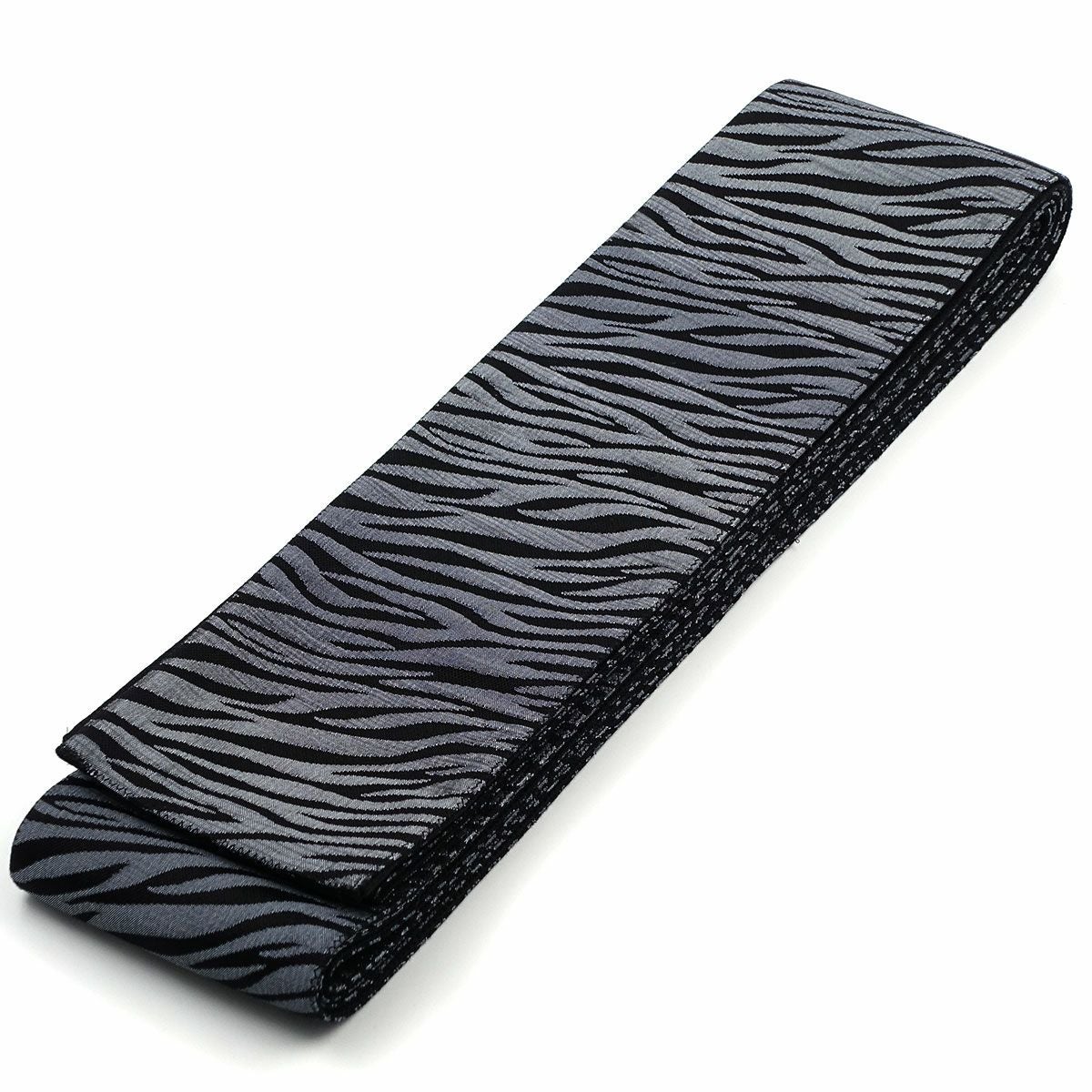 角帯 正絹 博多織物 リバーシブル 虎柄 グレー×茶 | 男着物の加藤商店